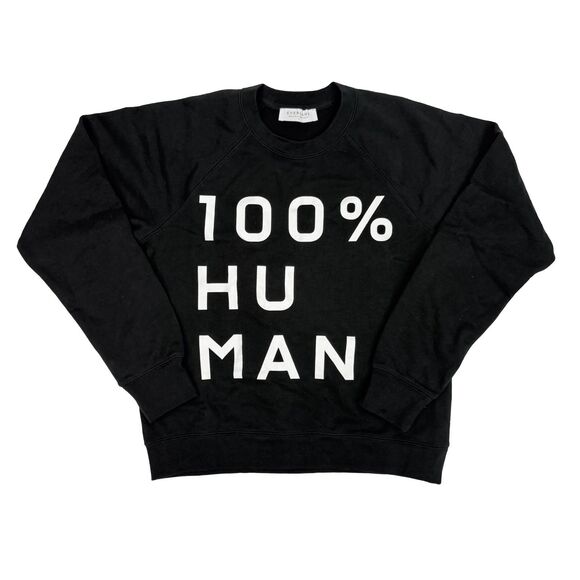 EVERLANE 100% Human Crewneck Sweatshirt S Black Graphic Equality Pride NEW B30 - Picture 2 of 7